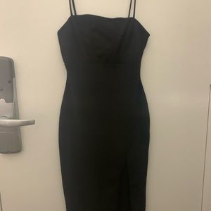 Windsor Black Bodycon slit dress